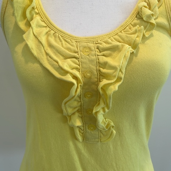 Tresics Yellow Tank with Ruffles. Medium. EUC - Picture 2 of 5